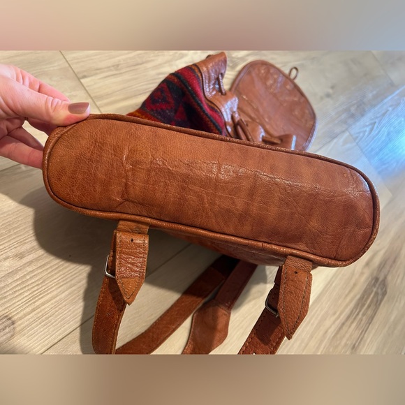 Multicolor Aztec Patterned Leather Backpack - Picture 7 of 7